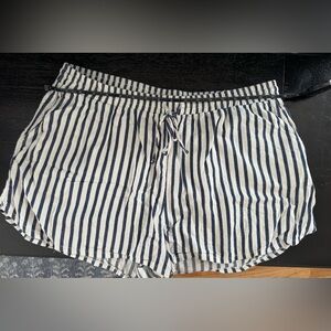 Striped Drawstring Cotton Shorts